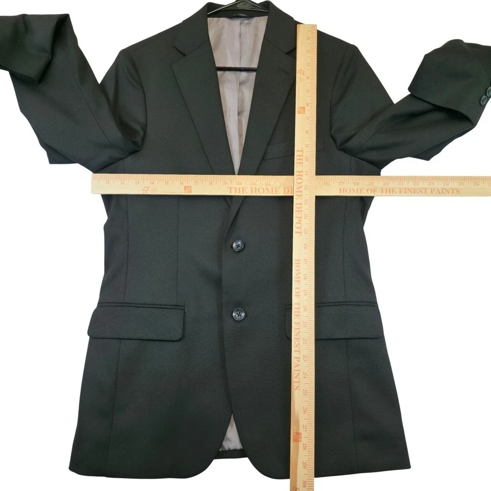 Haggar H26 Tailored Fit Two Button Blazer Black Suit Jacket 36R Office Career